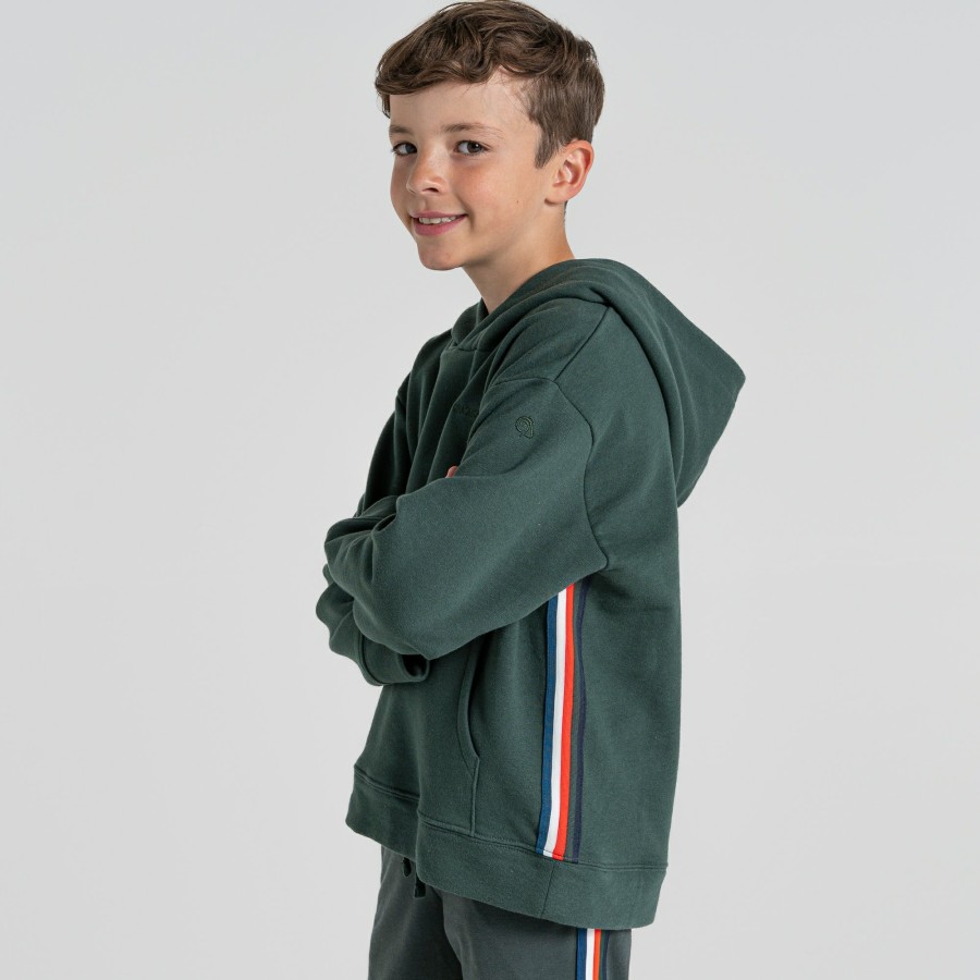 Kids Craghoppers Long Sleeve | Kid'S Nosilife Baylor Hooded Top - Spruce Green