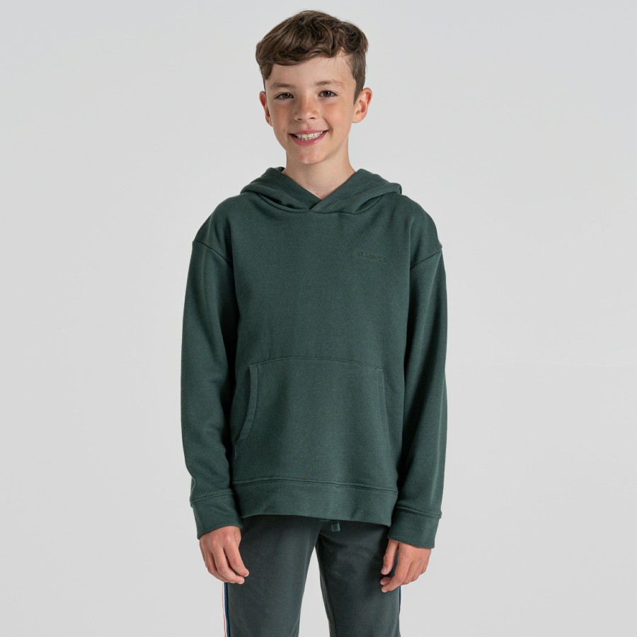 Kids Craghoppers Long Sleeve | Kid'S Nosilife Baylor Hooded Top - Spruce Green