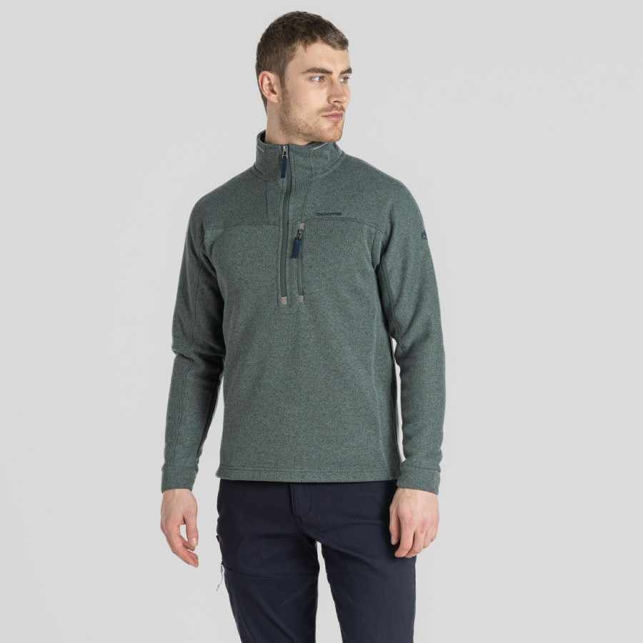 Mens Craghoppers Half Zip Fleece | Men'S Torney Ii Half Zip Fleece - Balsam Green Marl