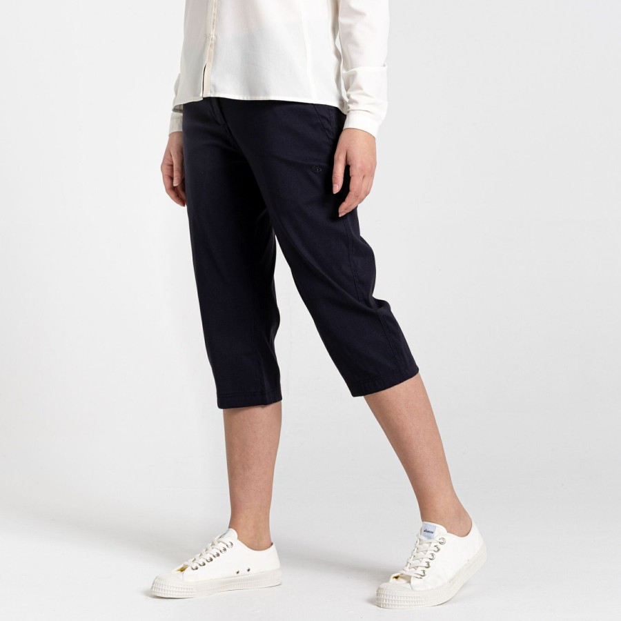 Womens Craghoppers Cropped Trousers | Women'S Kiwi Pro Ii Crop Trousers - Dark Navy