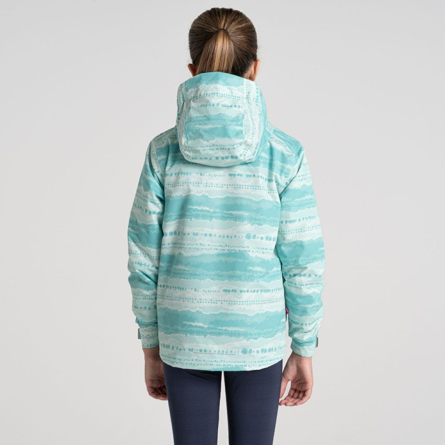 Kids Craghoppers Waterproof Jackets | Kid'S Rowan Waterproof Jacket - Ocean Green Print