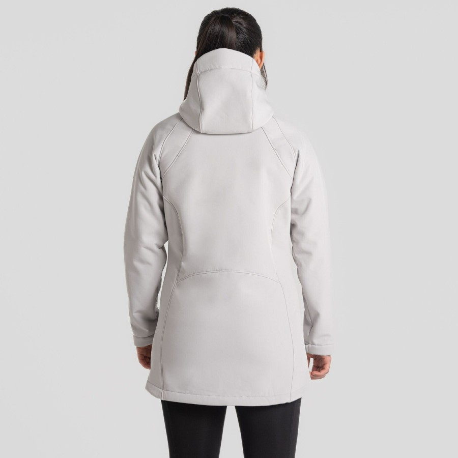 Womens Craghoppers Softshell Jackets | Women'S Gwen Hooded Jacket - Light Grey