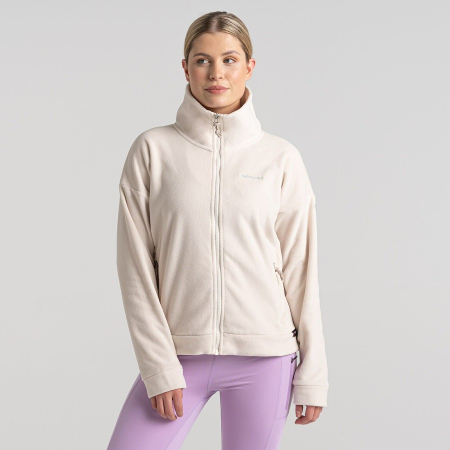 Womens Craghoppers Full Zip Fleece | Women'S Polartec Caprice Full Zip Fleece - Ecru