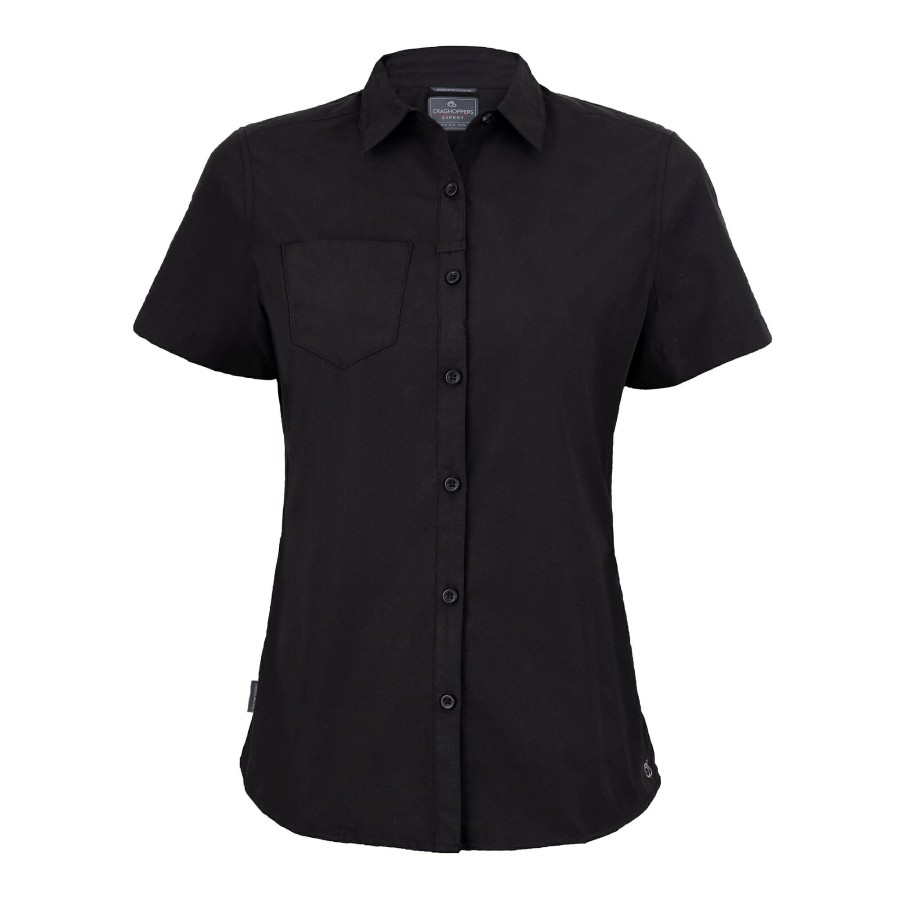 Womens Craghoppers Short Sleeve | Women'S Expert Kiwi Short Sleeved Shirt - Black