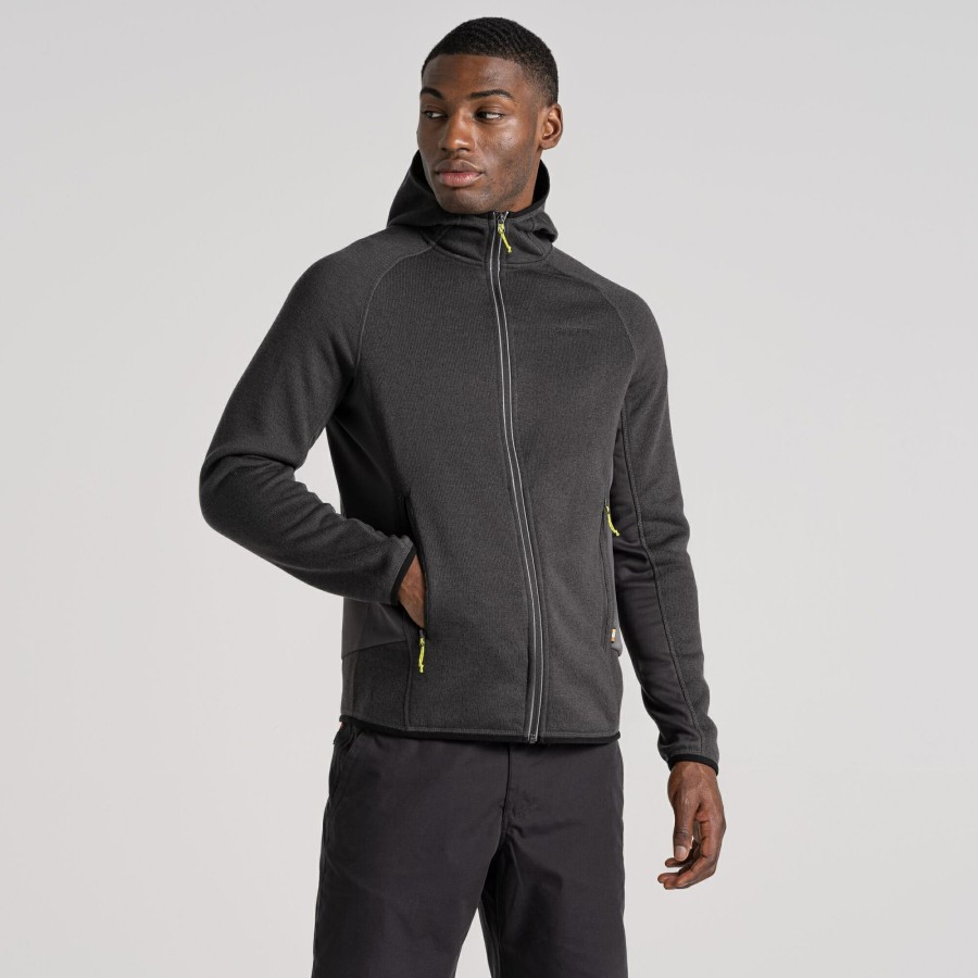 Mens Craghoppers Full Zip Fleece | Men'S Mannix Full Zip Fleece - Black Pepper Marl