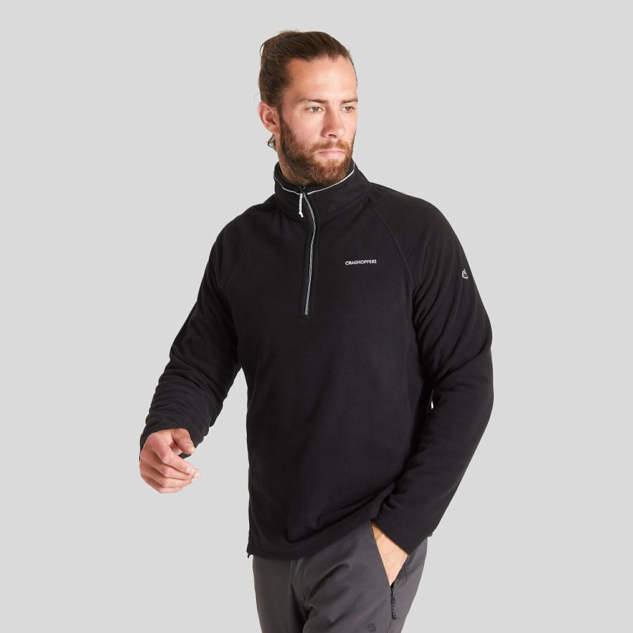 Mens Craghoppers Half Zip Fleece | Men'S Corey Half Zip Fleece - Black