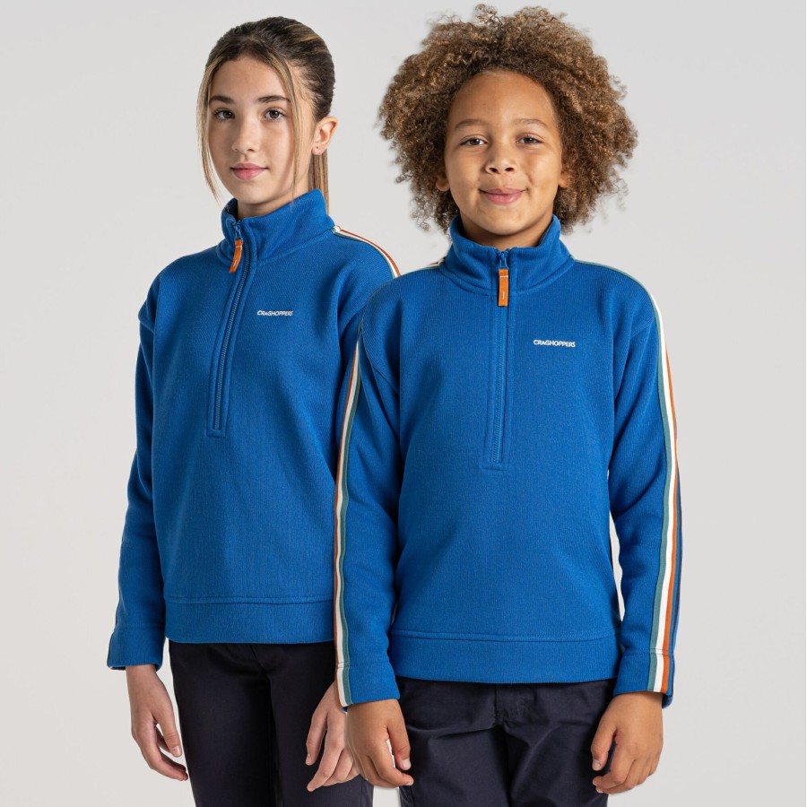 Kids Craghoppers Half Zip Fleece | Kid'S Rey Half Zip Fleece - Bolt Blue