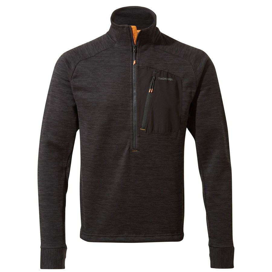 Mens Craghoppers Half Zip Fleece | Men'S Tarbert Half Zip Fleece - Black Pepper