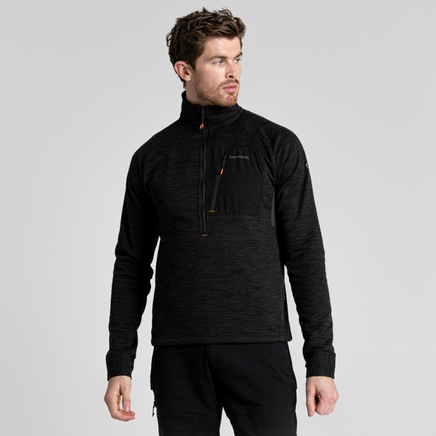 Mens Craghoppers Half Zip Fleece | Men'S Tarbert Half Zip Fleece - Black Pepper