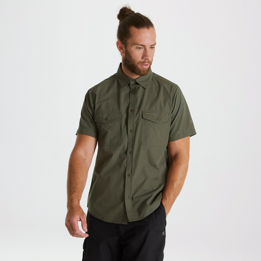 Mens Craghoppers Short Sleeve | Men'S Kiwi Short Sleeved Shirt - Cedar