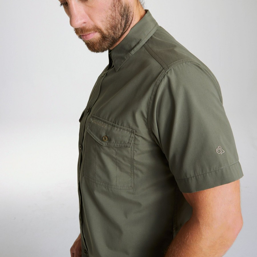 Mens Craghoppers Short Sleeve | Men'S Kiwi Short Sleeved Shirt - Cedar