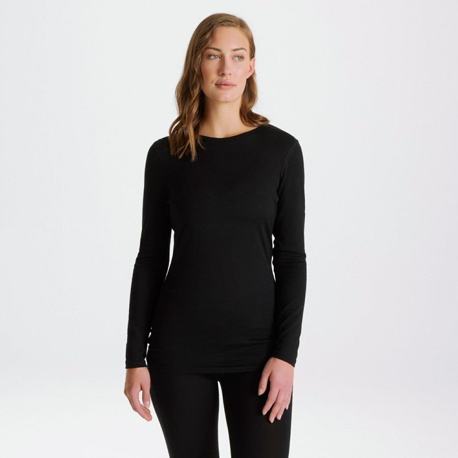 Womens Craghoppers Long Sleeve | Women'S Merino Crew Neck Long Sleeved Baselayer Ii - Black