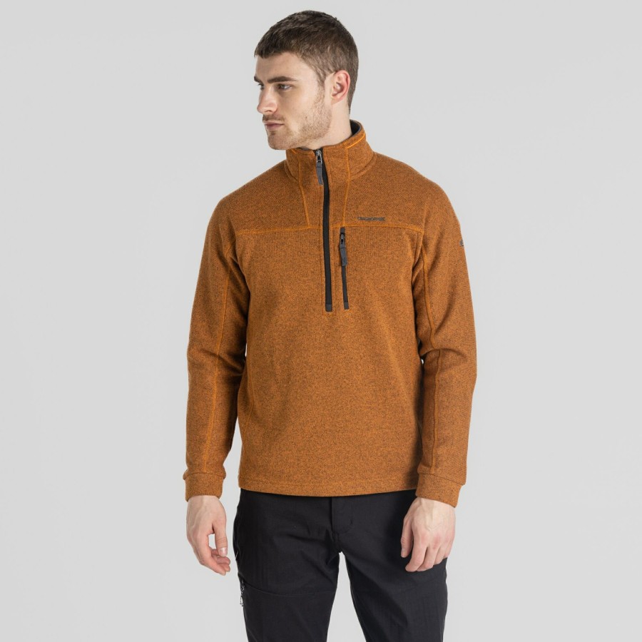 Mens Craghoppers Half Zip Fleece | Men'S Torney Ii Half Zip Fleece - Pumpkin Spice Marl