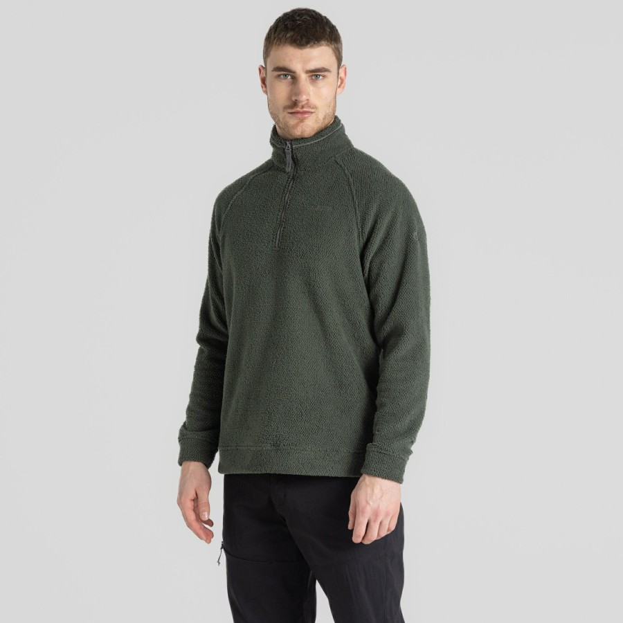 Mens Craghoppers Half Zip Fleece | Men'S Karlton Half Zip Fleece - Dark Fern