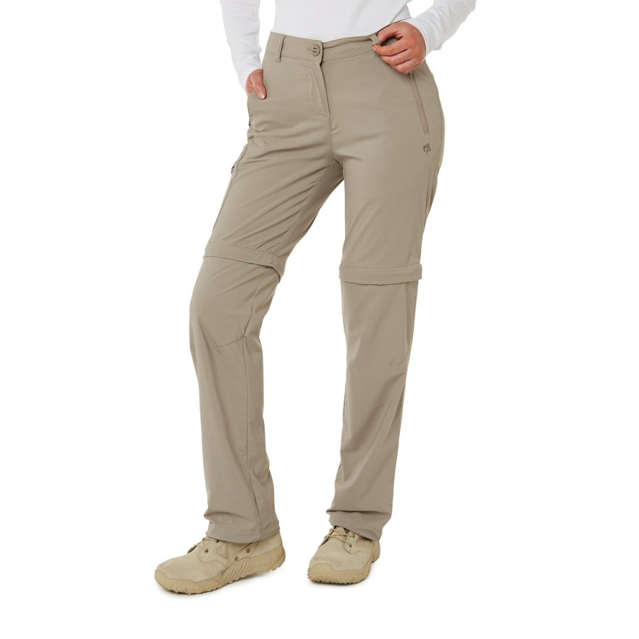 Womens Craghoppers Zip Off Trousers | Women'S Nosilife Pro Ii Convertible Trousers - Mushroom