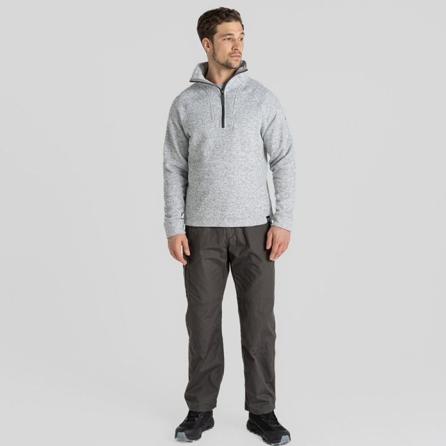 Mens Craghoppers Half Zip Fleece | Men'S Wole Half Zip Fleece - Soft Grey Marl