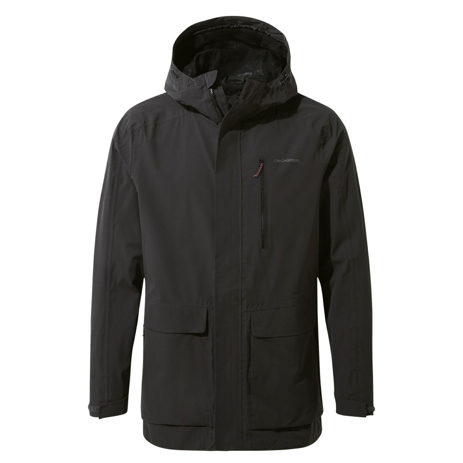 Mens Craghoppers Waterproof Jackets | Men'S Lorton Stretch Waterproof Jacket - Black Pepper