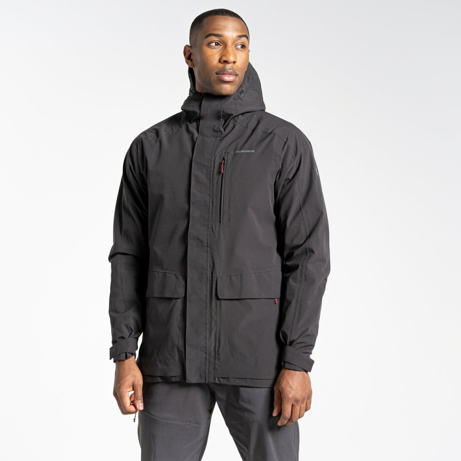 Mens Craghoppers Waterproof Jackets | Men'S Lorton Stretch Waterproof Jacket - Black Pepper