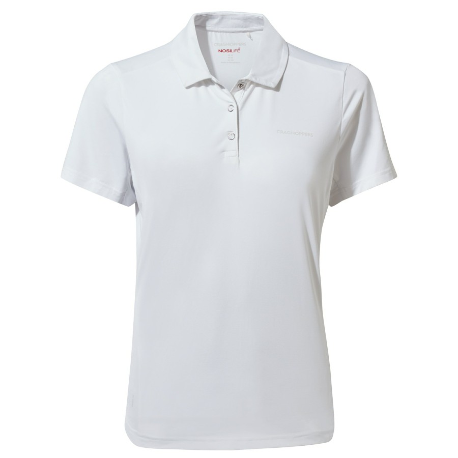 Womens Craghoppers Short Sleeve | Women'S Nosilife Pro Short Sleeved Polo - Optic White