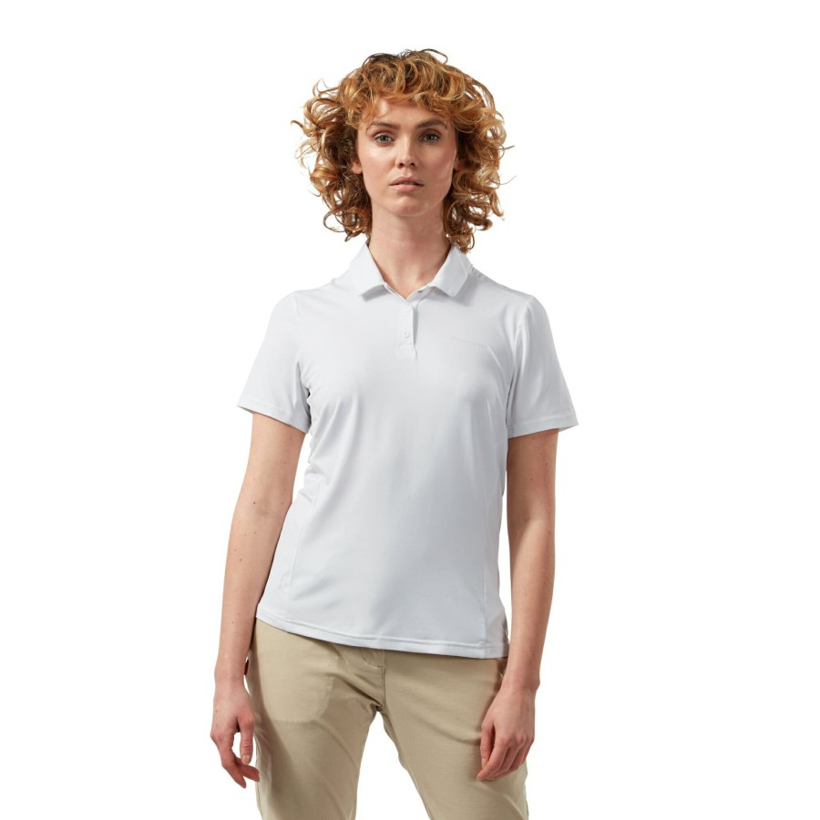 Womens Craghoppers Short Sleeve | Women'S Nosilife Pro Short Sleeved Polo - Optic White