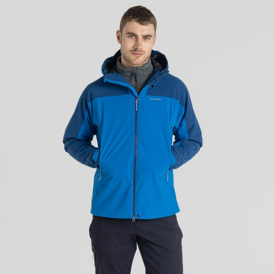 Mens Craghoppers Waterproof Jackets | Men'S Gryffin Stretch Waterproof Jacket - Titan Blue / Dark Titan Blue