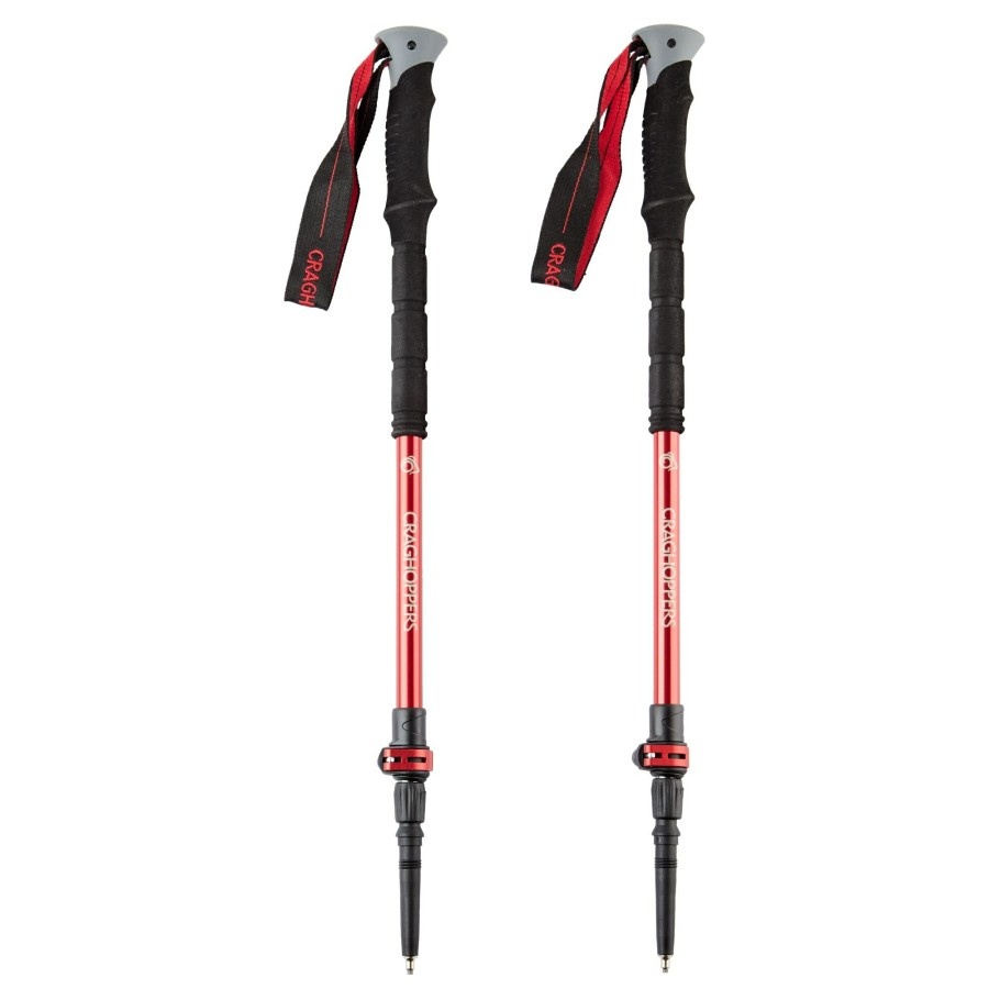 Equipment Craghoppers | Venture Antishock Walking Poles - Anodised Red / Anodised Grey