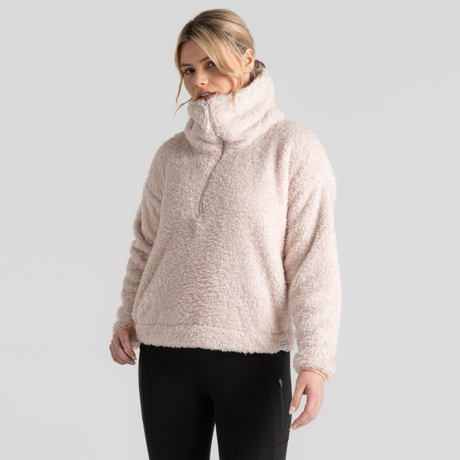 Womens Craghoppers Half Zip Fleece | Women'S Bronagh Half Zip Fleece - Pink Dusk Marl