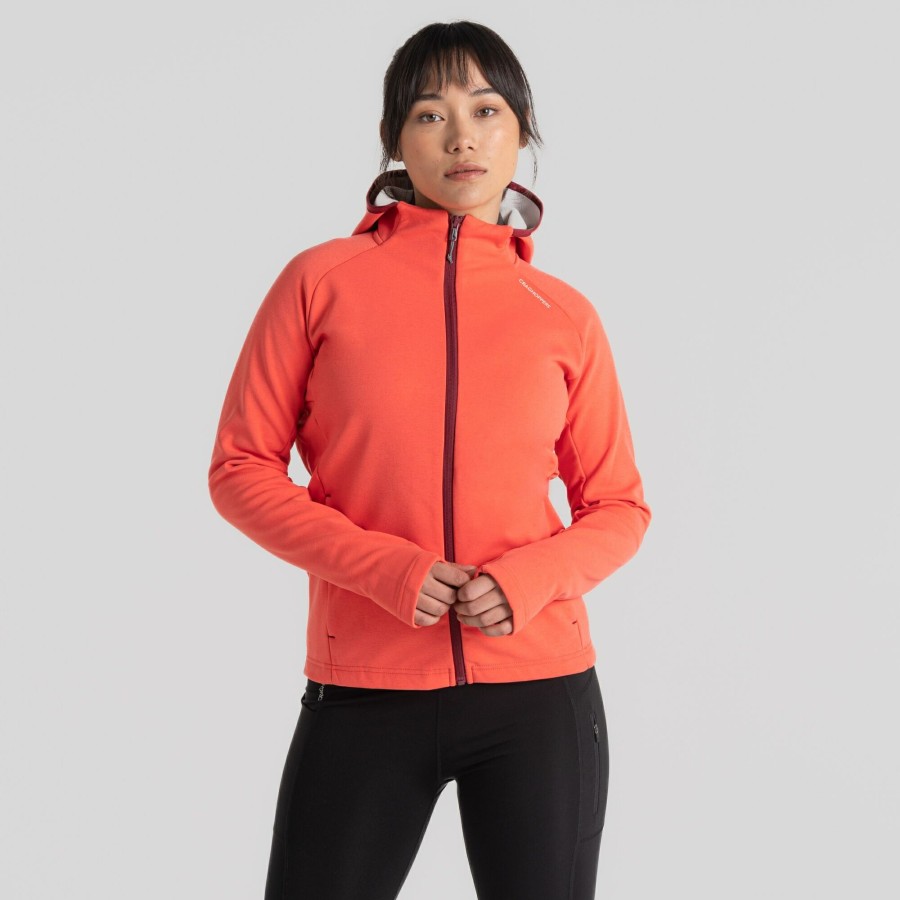 Womens Craghoppers Full Zip Fleece | Women'S Dynamic Pro Hooded Jacket - Rose Coral