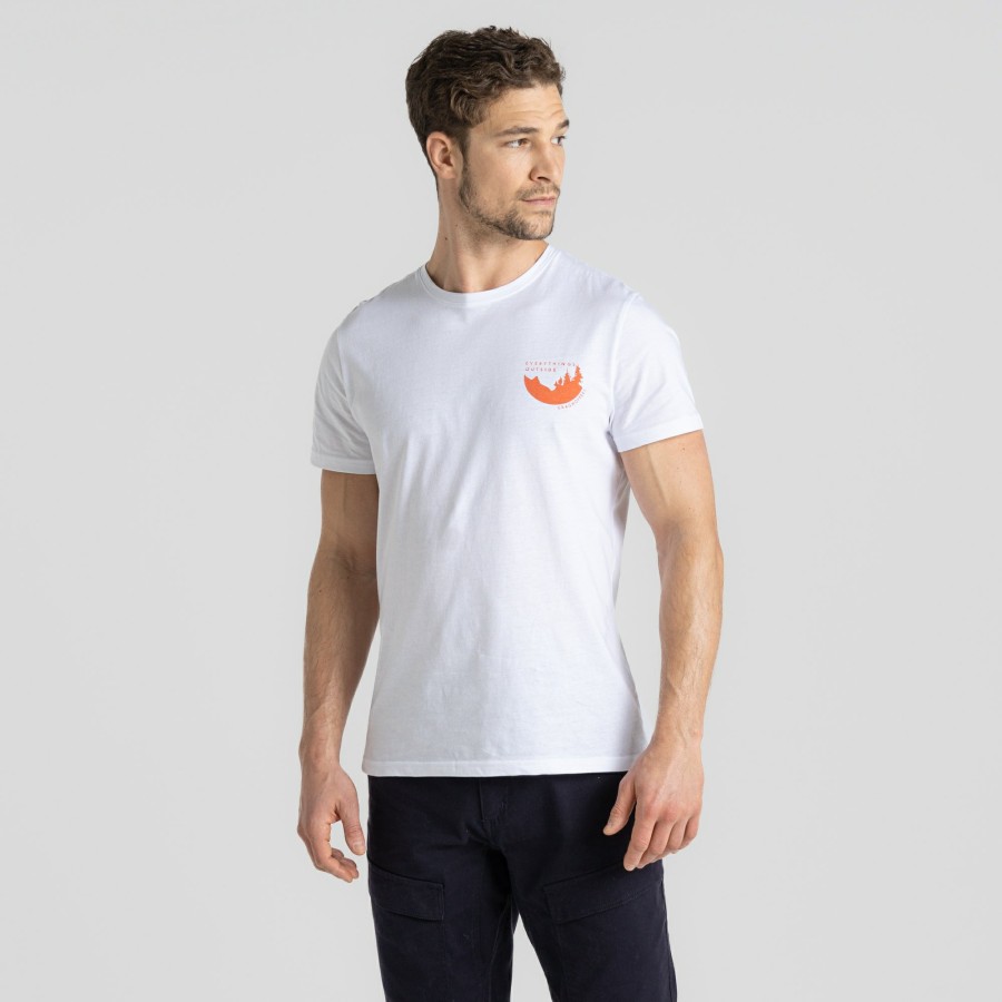 Mens Craghoppers Short Sleeve | Men'S Lucent Short Sleeved T-Shirt - Optic White Ink Blot