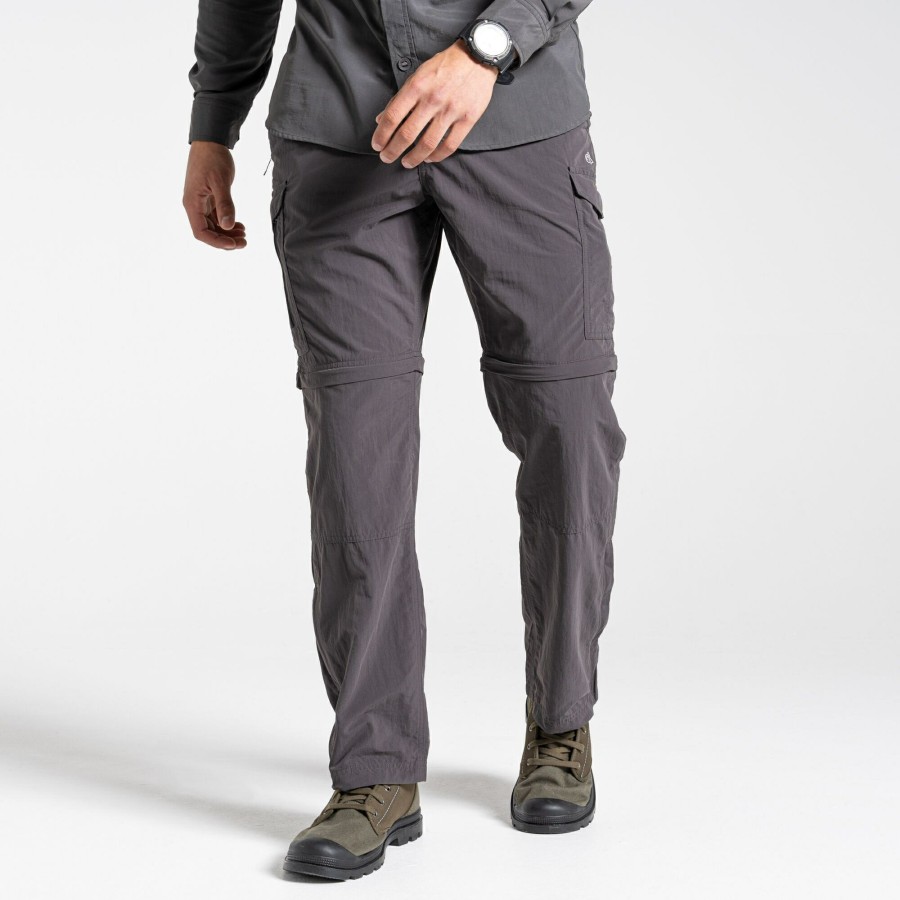 Mens Craghoppers Cargo Trousers | Men'S Nosilife Convertible Ii Trousers - Black Pepper