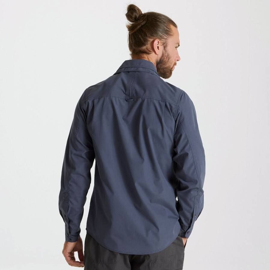 Mens Craghoppers Long Sleeve | Men'S Kiwi Long Sleeved Shirt - Ombre Blue