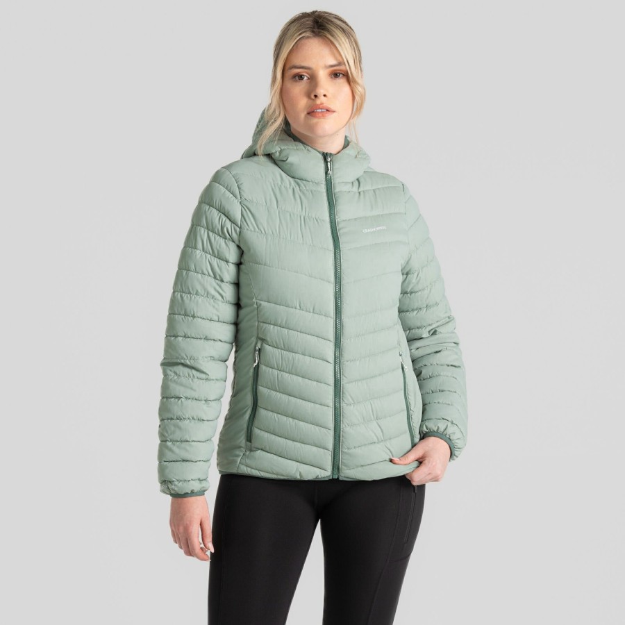 Womens Craghoppers Insulated Jackets | Women'S Compresslite Viii Hooded Jacket - Meadow Haze / Frosted Pine