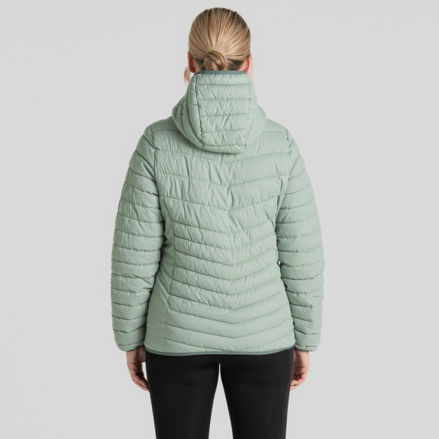 Womens Craghoppers Insulated Jackets | Women'S Compresslite Viii Hooded Jacket - Meadow Haze / Frosted Pine