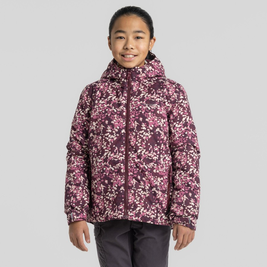 Kids Craghoppers Insulated Jackets | Kid'S Brosna Jacket - Deep Violet Print