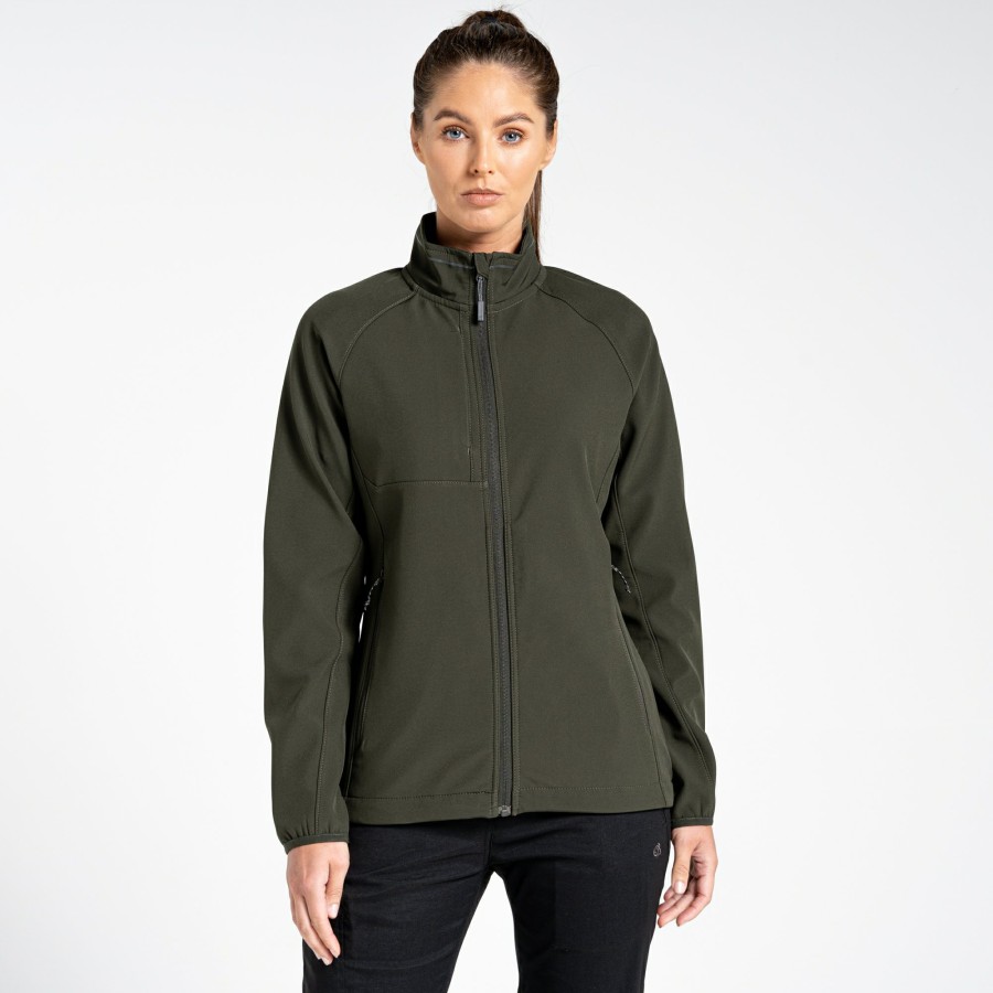 Womens Craghoppers Softshell Jackets | Women'S Expert Basecamp Softshell Jacket - Dark Cedar Green