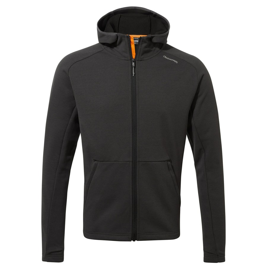 Mens Craghoppers Full Zip Fleece | Men'S Dynamic Pro Hooded Jacket - Black Pepper Marl