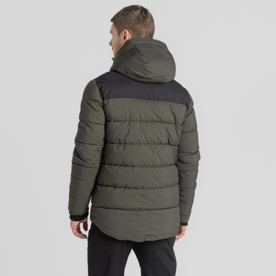 Mens Craghoppers Insulated Jackets | Men'S Sutherland Insulated Hooded Jacket - Woodland Green / Black