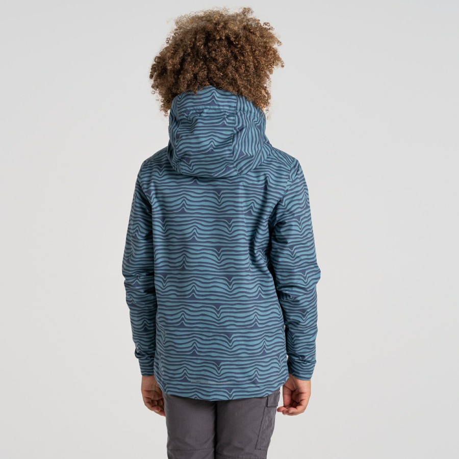 Kids Craghoppers Waterproof Jackets | Kid'S Rowan Waterproof Jacket - Washed Teal Print