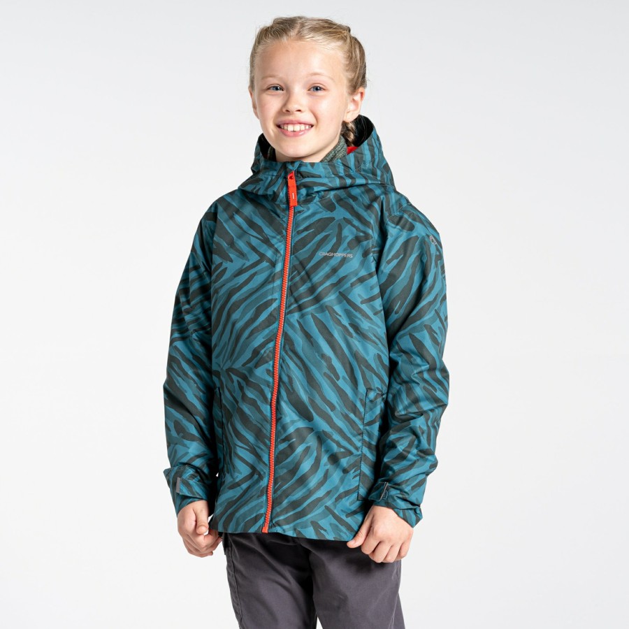 Kids Craghoppers Waterproof Jackets | Kid'S Teagan Jacket - Spruce Green Print