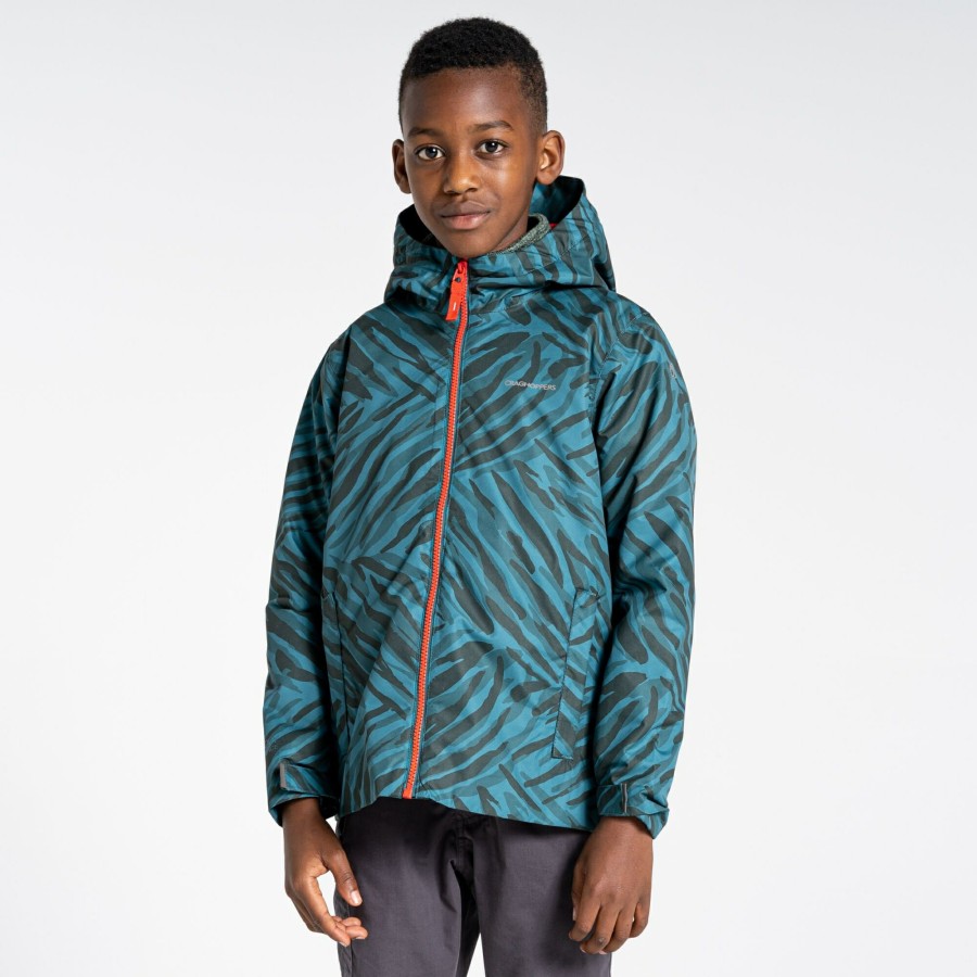 Kids Craghoppers Waterproof Jackets | Kid'S Teagan Jacket - Spruce Green Print