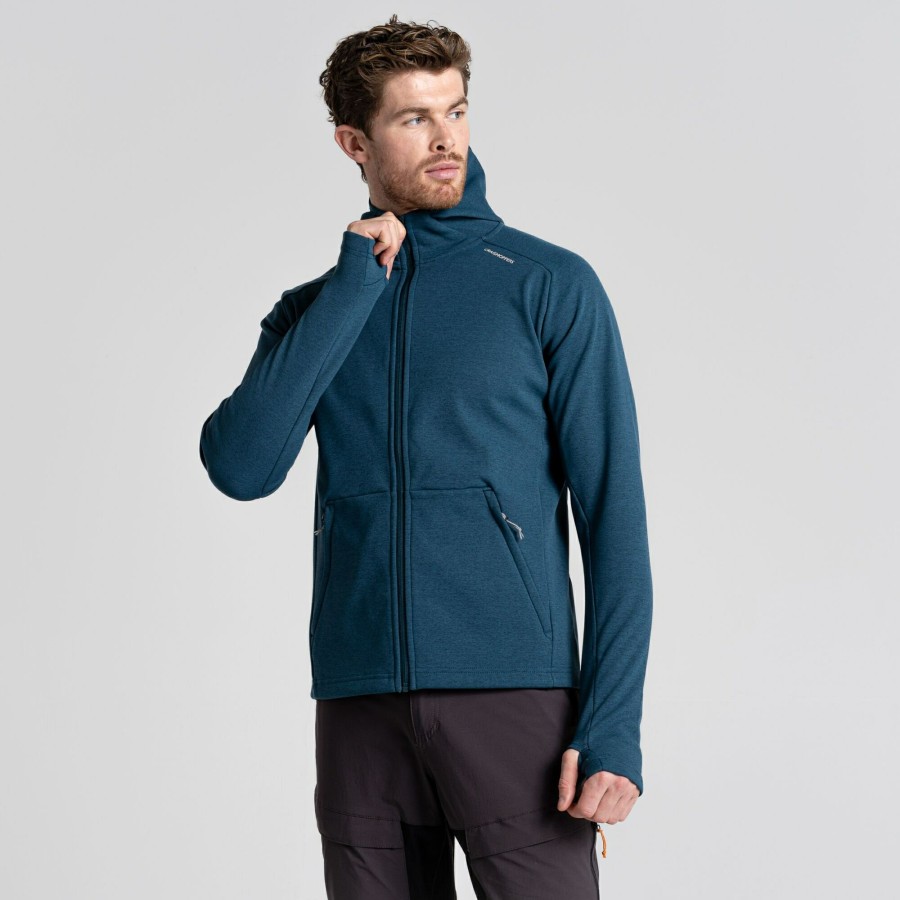 Mens Craghoppers Full Zip Fleece | Men'S Dynamic Pro Hooded Jacket - Dark Aegean Blue