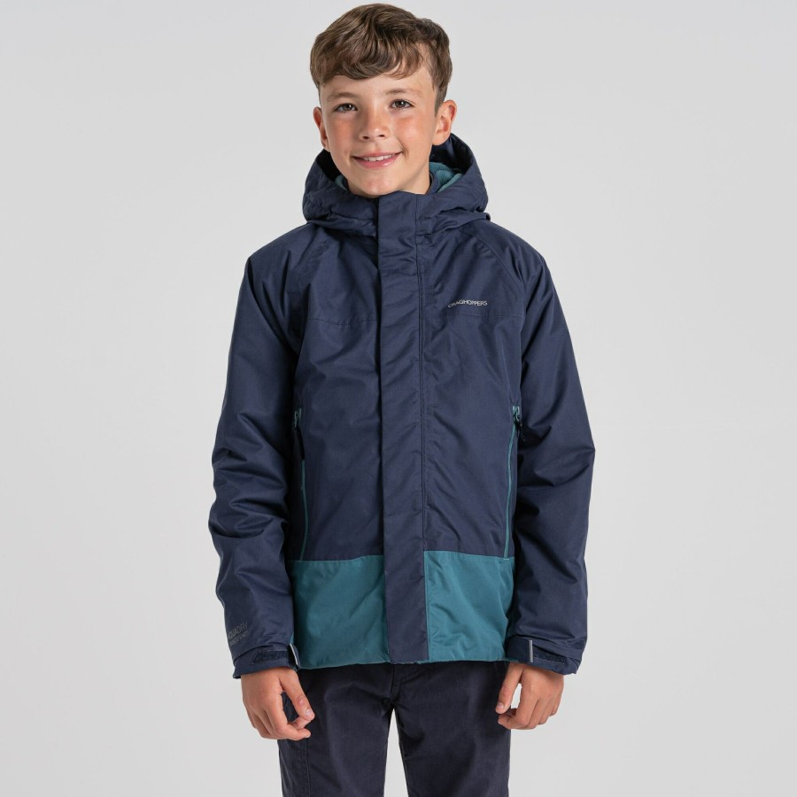 Kids Craghoppers Insulated Jackets | Kid'S Harue Insulated Jacket - Blue Navy / Sacramento Green