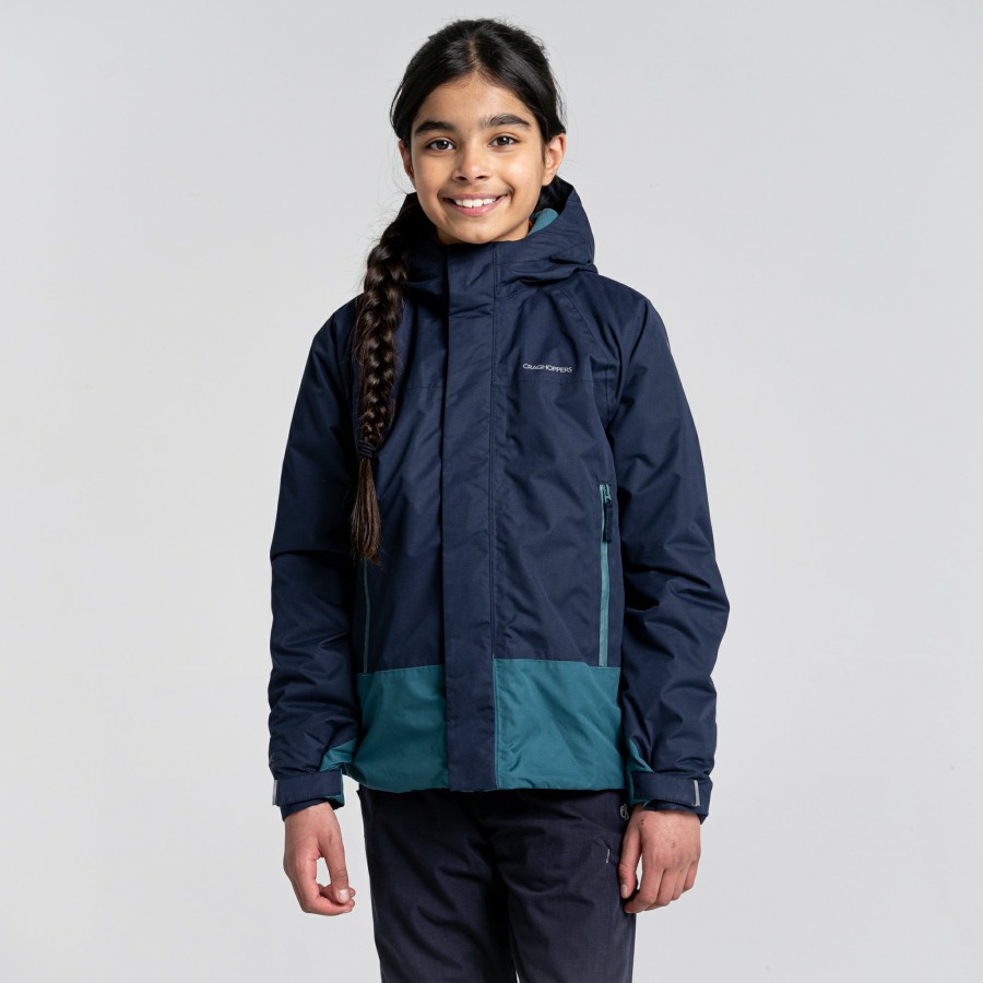 Kids Craghoppers Insulated Jackets | Kid'S Harue Insulated Jacket - Blue Navy / Sacramento Green