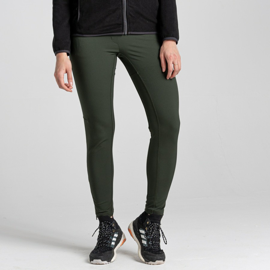 Womens Craghoppers Walking Trousers | Women'S Expedition Leggings - Oak Green