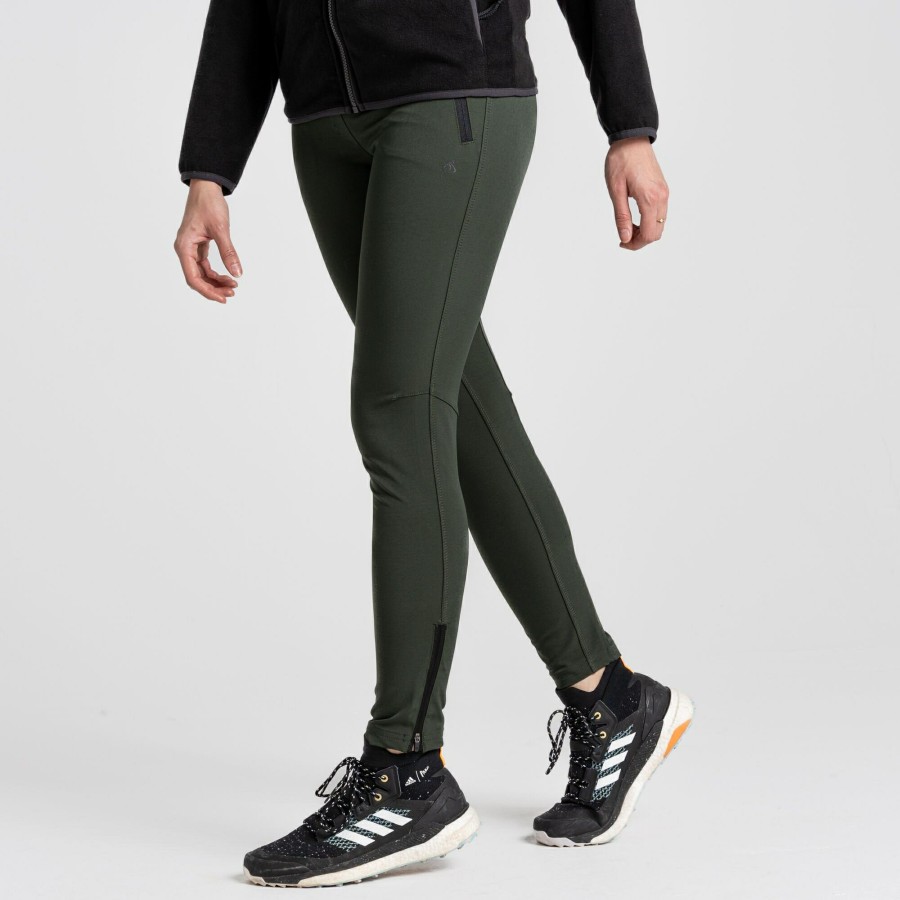 Womens Craghoppers Walking Trousers | Women'S Expedition Leggings - Oak Green