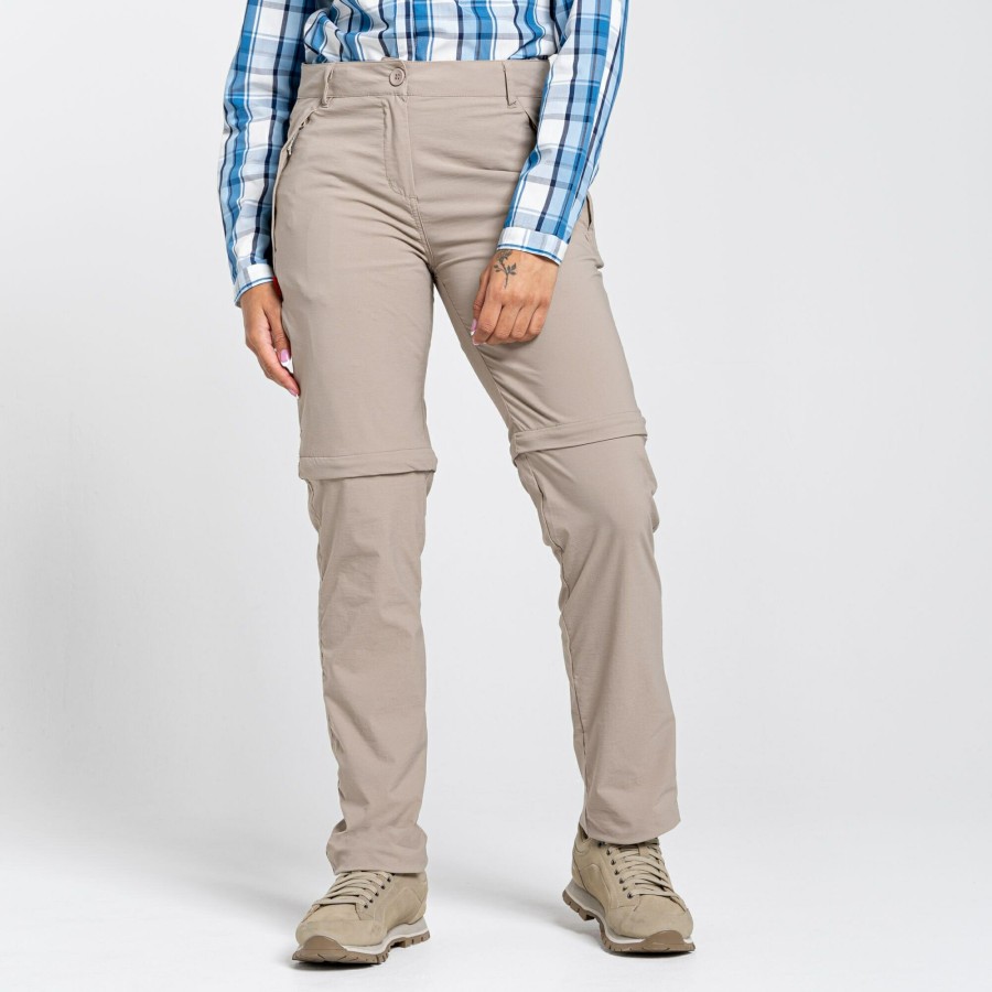 Womens Craghoppers Zip Off Trousers | Women'S Nosilife Pro Ii Convertible Trousers - Mushroom