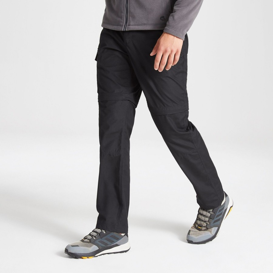 Mens Craghoppers Cargo Trousers | Men'S Expert Kiwi Tailored Convertible Trousers - Black