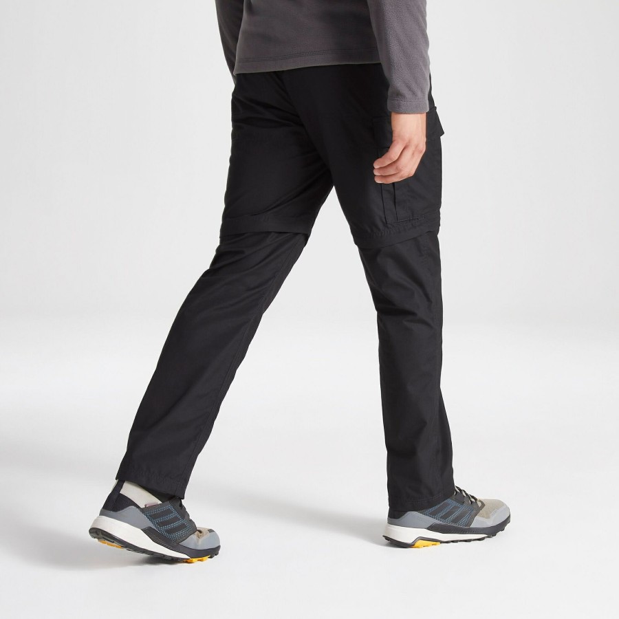 Mens Craghoppers Cargo Trousers | Men'S Expert Kiwi Tailored Convertible Trousers - Black