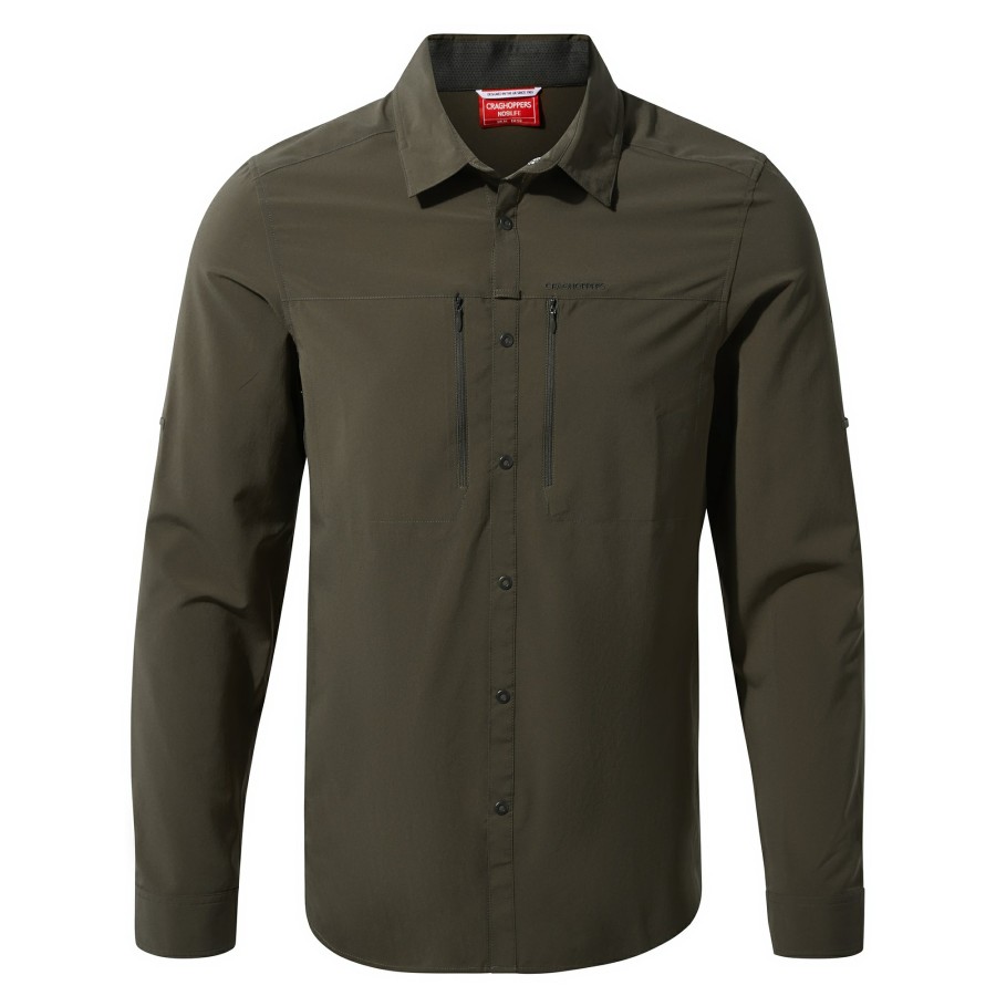 Mens Craghoppers Long Sleeve | Men'S Nosilife Pro Iv Long Sleeved Shirt - Woodland Green