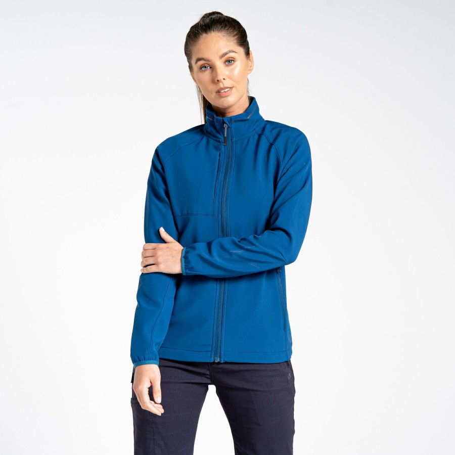 Womens Craghoppers Softshell Jackets | Women'S Expert Basecamp Softshell Jacket - Poseidon Blue